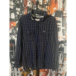Diesel Snap Button Punk Style Blue Flannel Size XL